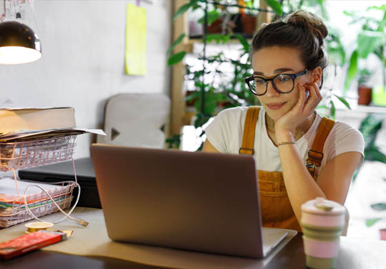 Woman at the desk