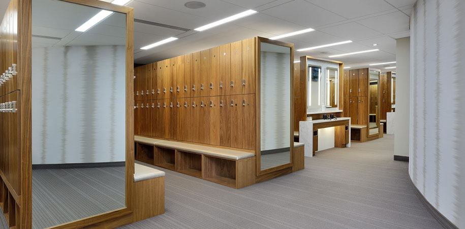 Lockers in the locker room at the Club