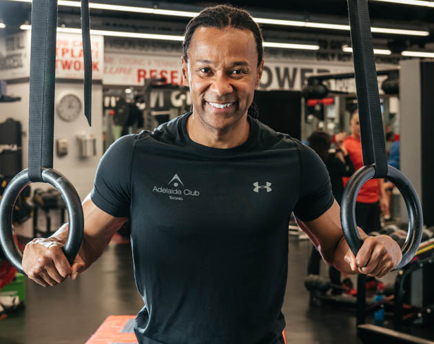Garth at the rings in the Strength Gym