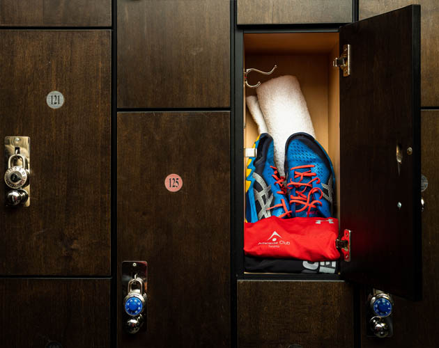 Clothing and shoes in an Adelaide Club locker