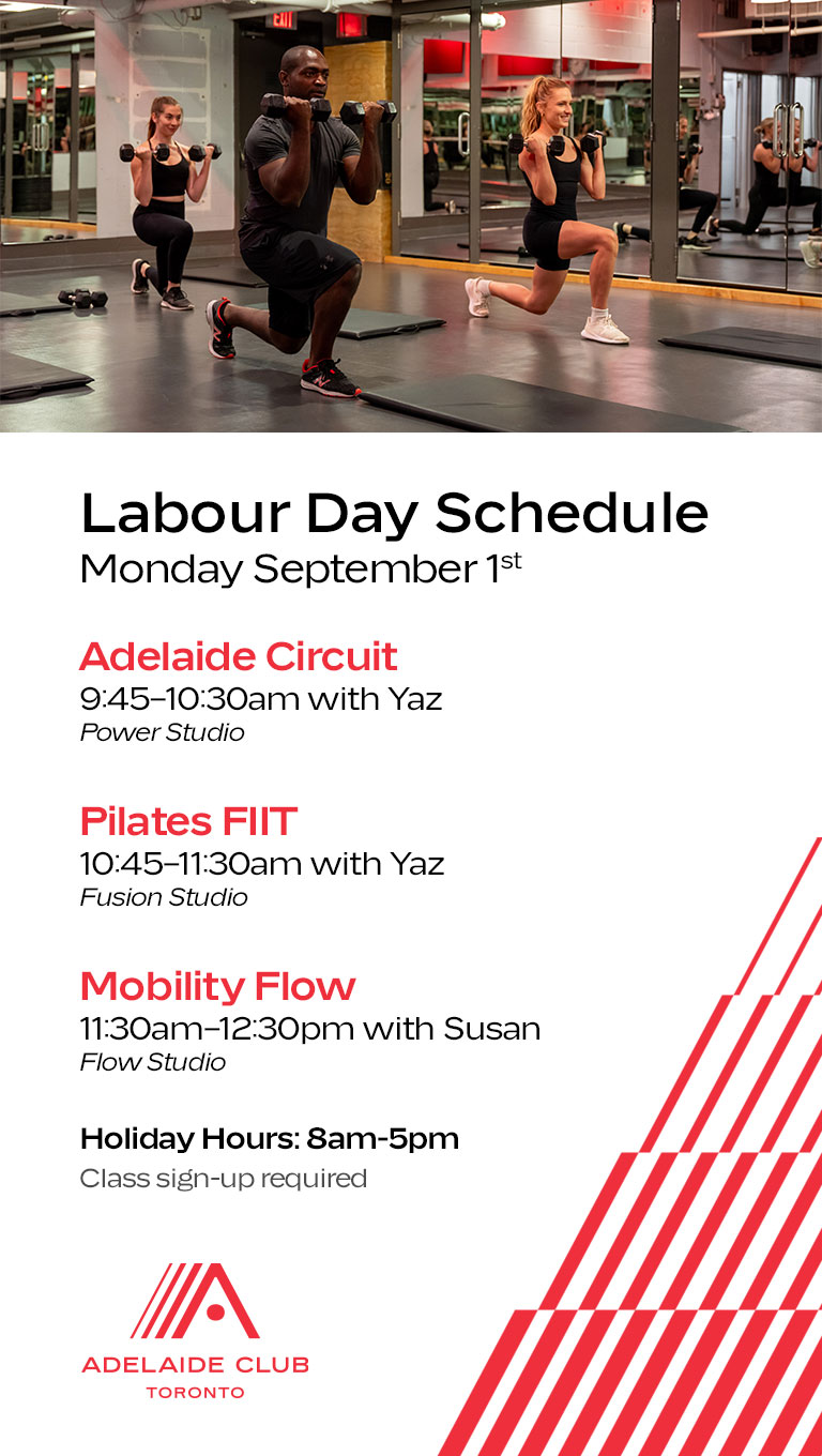Labour Day Class Schedule - September 1st