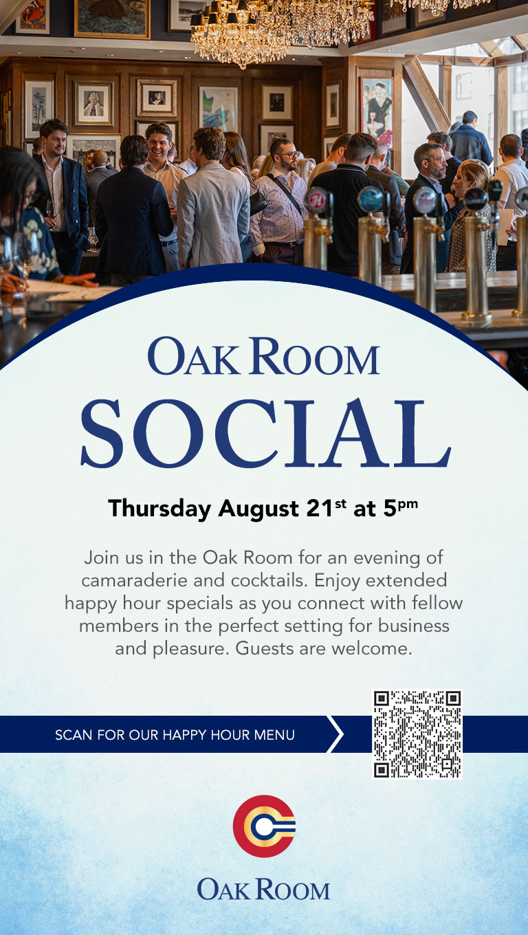 Oak Room Social - August 21st, 5pm