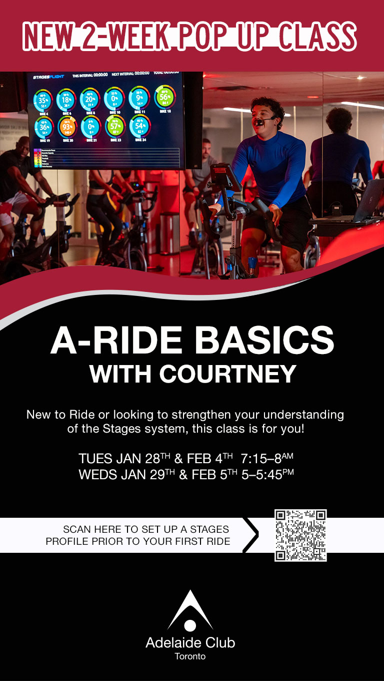 A-Ride Basics 2-week classes - introduction to Stages at the Adelaide Club